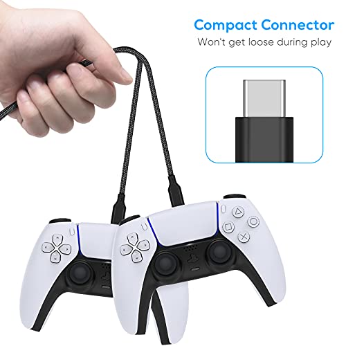 Cable de carga para Playstation 5/Xbox Series X/Series S, cable cargador USB tipo C de carga rápida, compatible con Sony PS5 Dual Sense Controllers, Nintendo Swith y Switch Lite-9.8 FT 2 unidades