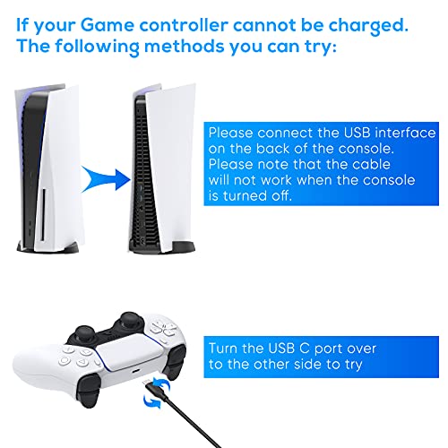 Cable de carga para Playstation 5/Xbox Series X/Series S, cable cargador USB tipo C de carga rápida, compatible con Sony PS5 Dual Sense Controllers, Nintendo Swith y Switch Lite-9.8 FT 2 unidades