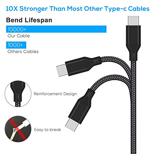 Cable de carga para Playstation 5/Xbox Series X/Series S, cable cargador USB tipo C de carga rápida, compatible con Sony PS5 Dual Sense Controllers, Nintendo Swith y Switch Lite-9.8 FT 2 unidades