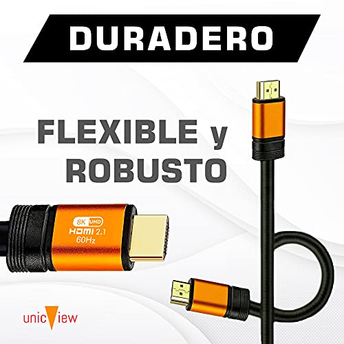 Cable HDMI 2.1 de 3 metros 8K Ultra Alta Velocidad 48Gbps | Admite 8K@60HZ, 4K@120HZ,4320p,Compatible con Fire TV,Soporte 3D,Función Ethernet,8K UHD, 3D, Playstation PS5 PS4 XBOX series X/S