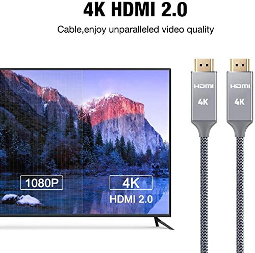 Cable HDMI 4K 0.9 Metros, 2.0 Cable HDMI de Alta Velocidad soporta 4K Ultra HD,Ethernet,3D,2160P,1080P,BLU-Ray,TV, Playstation PS3,PS4, HDTV,Arco,HDCP 2.2,HDR