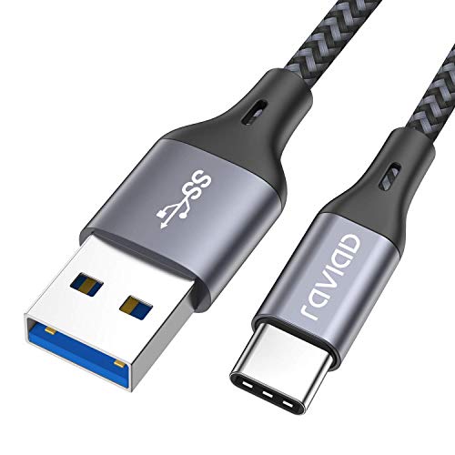 Cable USB Tipo C, RAVIAD Cable USB C a USB 3.0 Cable Tipo C Carga Rápida y Sincronización Compatible con Galaxy S10/S9/S8/Note 10, Huawei P30/P20, Mi A1/Mi A2 y más - 1M, Gris