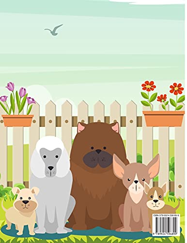 Cachorros e Cachorrinhos Livro para Colorir: Para crianças de 4 a 8 anos | Livro de cães para crianças | Livro de colorir com letras grandes de cães e ... fácil para fins divertidos e educacionais | P