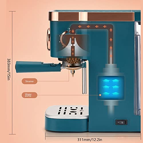 Cafetera Espuma De Leche Vapor Italiana Semiautomática For El Hogar Pequeño 20bar Extracción Espresso Y Capuchino Con Una Tecla 1.2L, 160 × 383 311 Mm Maquina Cafe