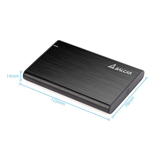 Caja Disco Duro Externo 2.5", Salcar Carcasa Disco Duro 2.5" USB 3.0 con UASP, Caja Disco Duro de HDD SSD SATA I/II/III de 7mm 9.5mm de Altura para PS4 PS3 PC, 6 TB MAX
