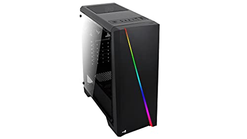 Caja SEMITORRE AEROCOOL Cylon PROBG FRONTANL con Linea DE ILUMINACION RGB Lateral DE Cristal Templado Lector SD Y MICROSD 198(W) X459(H) X413(D)