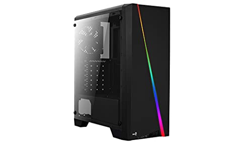 Caja SEMITORRE AEROCOOL Cylon PROBG FRONTANL con Linea DE ILUMINACION RGB Lateral DE Cristal Templado Lector SD Y MICROSD 198(W) X459(H) X413(D)