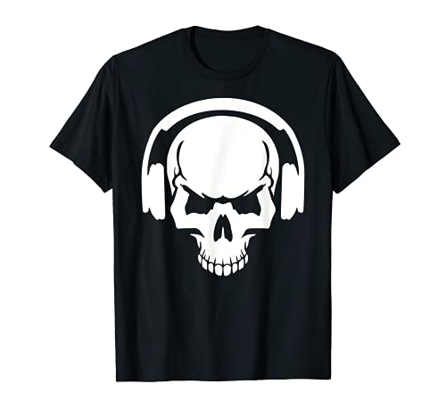Calavera con auriculares Camiseta