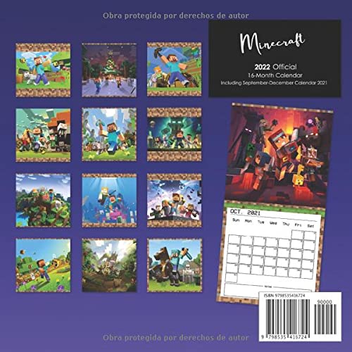 Calendario Minecrạft 2022-2023: Calendario de 16 meses para todos los fans de Minecrạft! Calendario Oficial de Minecrạft para 2022 con 18 Fotos Exclusivas de Septiembre de 2021 a Diciembre de 2022