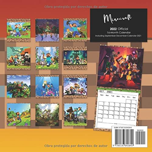 Calendario Minecrạft 2022-2023: Calendario de 16 meses para todos los fans de Minecrạft! Calendario Oficial de Minecrạft para 2022 con 18 Fotos Exclusivas de Septiembre de 2021 a Diciembre de 2022