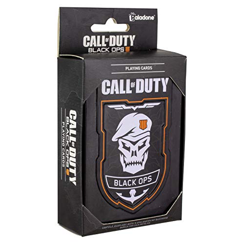 Call of Duty Black Ops 4 Cartas de Juego | Logotipos COD y Tarjetas de Emblema | Incluye Caja de Almacenamiento de Metal Premium en Relieve | Juego de Cartas de póker Recubierto de plástico