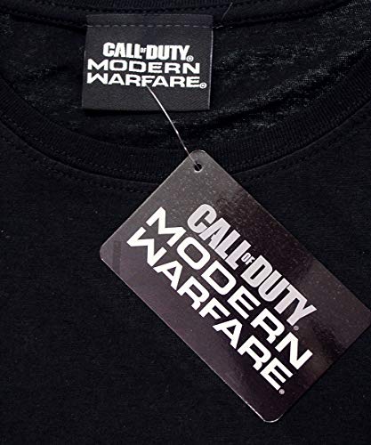 Call of Duty Modern Warfare - Soldier Pose Green - Camiseta negra para hombre de manga corta con impresión frontal - Producto oficial de camiseta Negro XL