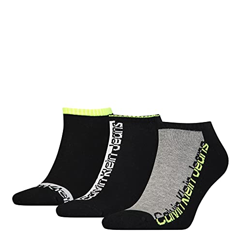 Calvin Klein Jeans Athleisure Men's Sneaker Socks 3 Pack Zapatillas, Negro, Talla única para Hombre