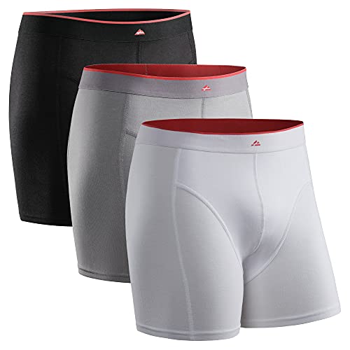 Calzoncillos Boxer de Bambú para Hombre, Pack de 3, Ropa Interior Antibacteriana y Ultra Suave, Ajustados, Comodidad Superior, Negro, Blanco, Gris, Multipack (1x Negro, 1x Blanco, 1x Gris), XX-Large