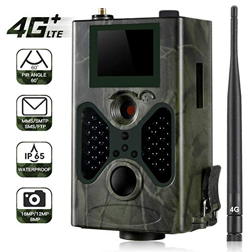 Cámara animal Cámara de caza Trail Wildlife Camera Game Cameras 4G Trail Camera Caza Cámara 16MP 1080P SMTP SMS Visión Nocturna Juego Trail Cameras Photo Trap Game Cameras Vigilancia de seguridad