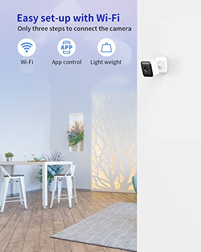 Cámara Vigilancia WiFi Interior, 1080P FHD Cámaras de Vigilancia, Visión Nocturna, Audio Bidireccional, Detección de Movimiento, Funciona con Alexa/Google Home, óptima para Bebé/Mascota/Anciano, 2PCS