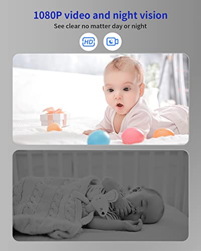 Cámara Vigilancia WiFi Interior, 1080P FHD Cámaras de Vigilancia, Visión Nocturna, Audio Bidireccional, Detección de Movimiento, Funciona con Alexa/Google Home, óptima para Bebé/Mascota/Anciano, 2PCS