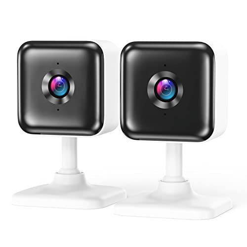 Cámara Vigilancia WiFi Interior, 1080P FHD Cámaras de Vigilancia, Visión Nocturna, Audio Bidireccional, Detección de Movimiento, Funciona con Alexa/Google Home, óptima para Bebé/Mascota/Anciano, 2PCS