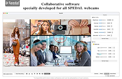 Cámara Web Full HD 1080p H.264 Webcam Live StreamCam para PC Webcam USB con Micrófono para Skype, Youtube de Grabación de Video Compatible con Windows, Mac