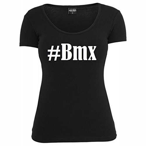 Camiseta #BMX Hashtag con rombos para mujer, hombre y niños en los colores negro y blanco Negro XXX-Large