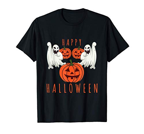 Camiseta de Halloween Fantasmas aterradores Calabaza Camiseta