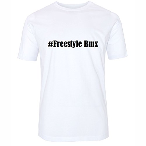 Camiseta #Freestyle BMX Hashtag con rombos para mujer, hombre y niños en los colores blanco y negro Blanco XXX-Large