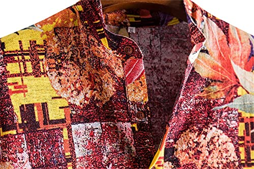 Camiseta Hombre Verano Holgado Estilo Hawaiano Hombre Manga Corta Casual Vacaciones Playa Shirt Clásico Retro Estampado Secado Rápido Shirt C-03 M