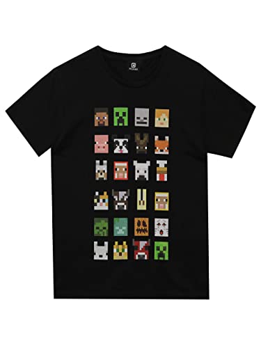 Camiseta Minecraft Boys Sprites Gamer Regalos Negro Manga corta Top 5-6 años