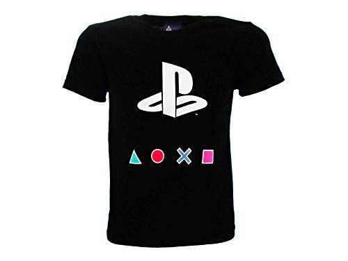 Camiseta Playstation con logotipo y botones originales de camiseta negra oficial Negro 9-11 Años