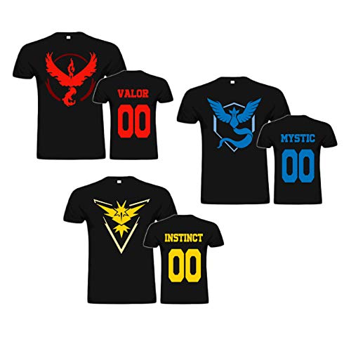 Camiseta Pokémon Go - Equipo Instinto,Valor y Místico (M, Valor)