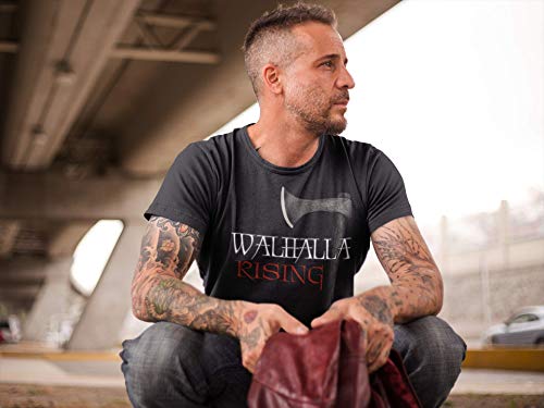 Camiseta: Walhalla Rising - Vikingo T-Shirt Hombre-s y Mujer-es - Noruega Norge Norway - Odin - Norseman - Valhalla - Hacha - Zombie - Pagan Paganismo Pagano - Regalo - Viking-s - Vikinga (M)