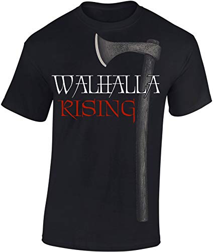 Camiseta: Walhalla Rising - Vikingo T-Shirt Hombre-s y Mujer-es - Noruega Norge Norway - Odin - Norseman - Valhalla - Hacha - Zombie - Pagan Paganismo Pagano - Regalo - Viking-s - Vikinga (M)