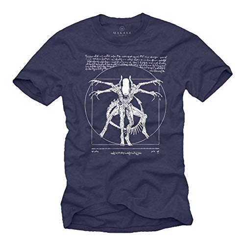Camisetas Frikis Divertidas Hombre - T-Shirt Alien Isolation - Regalos Originales Geek Azul L