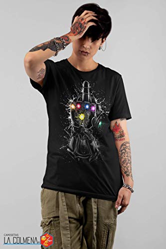 Camisetas La Colmena 4066-Thanos Infinite Fuck (albertocubatas) Negro, L