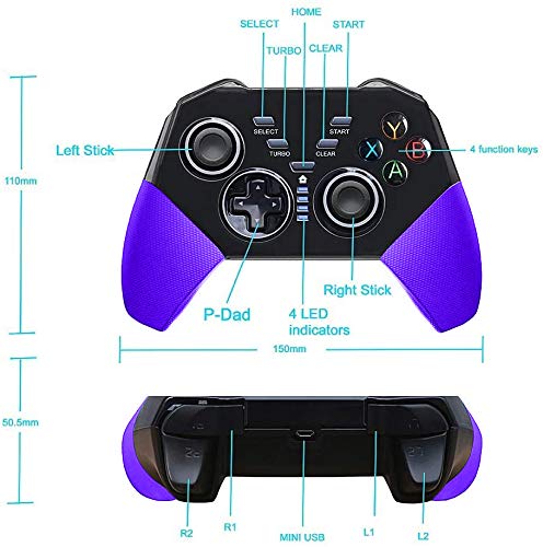 CamKing Gamepad inalámbrico, Game Controller for Joystick Playstation 4 Juego Bluetooth inalámbrico para Joypad PS3/PS4