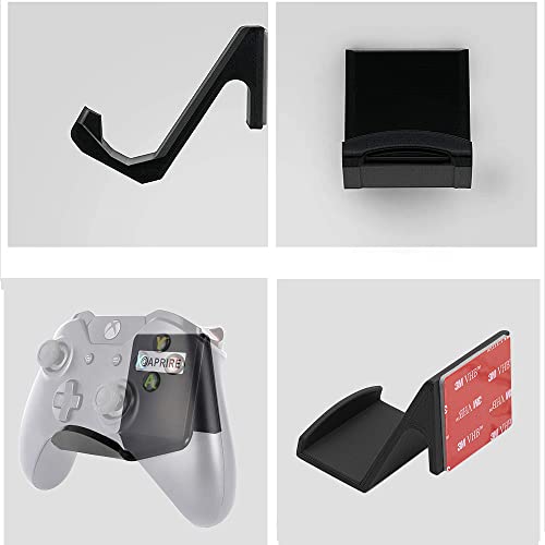 Canocchi Soporte de Pared para Auriculares/Mando, [Conjunto de 2] Gancho Adhesivo 3M, Accesorios para Controller Controlador Gamepad de Xbox / PS5 / PS4, Gancho Adhesivo 3M
