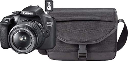 Canon EOS 2000D BK 18-55 IS + SB130 +16GB EU26 2728C013 - Juego de cámara Digital SRL 24,1 MP, 6000 x 4000 Pixeles, CMOS, Full HD, Color Negro