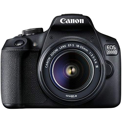 Canon EOS 2000D + EF-S 18-55mm f/3.5-5.6 III Juego de cámara SLR 24,1 MP CMOS 6000 x 4000 Pixeles Negro - Cámara digital (24,1 MP, 6000 x 4000 Pixeles, CMOS, Full HD, Negro)