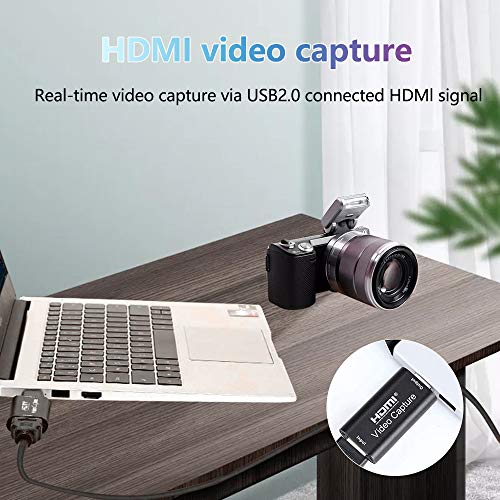Capturadora de Video, 4K HDMI a USB 2.0 Tarjetas de Captura de Vídeo de Audio Convertidor, HDMI Vídeo Game Capture 1080P 30FPS para Edite Video/Juego/Transmisión/Enseñanza en línea