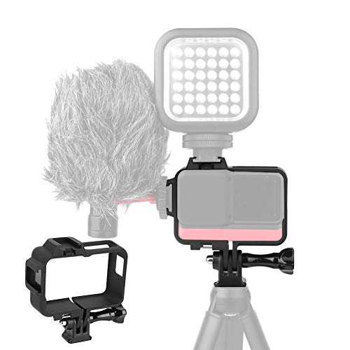 Carcasa protectora de la cámara, cámara de plástico Puerto de zapata fría Marco protector de extensión para Insta360 ONE R, funda protectora de la cámara con adaptador de 1/4 de pulgada en la parte in