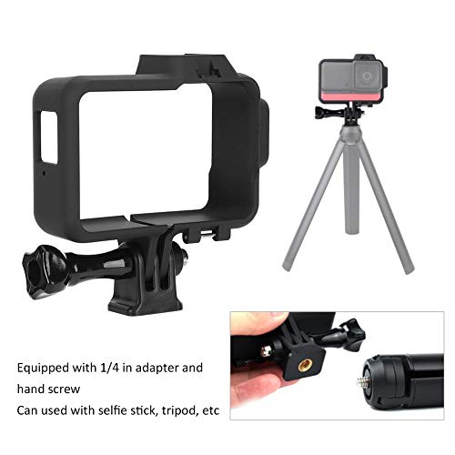 Carcasa protectora de la cámara, cámara de plástico Puerto de zapata fría Marco protector de extensión para Insta360 ONE R, funda protectora de la cámara con adaptador de 1/4 de pulgada en la parte in