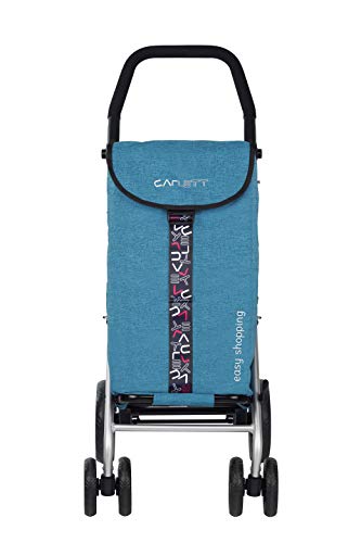Carlett Carro de la Compra 4 Ruedas | Lett450 | Carrito Plegable con Bolsa Extraíble de Gran Capacidad 25kg/40L, Turquesa