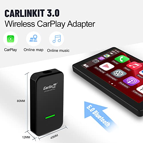 CarlinKit 3.0 Nuevo CarPlay inalambrico,Adecuado para Coches con Car Play Incorporado,For Audi,VW,Peugeot,KIA,Volvo,Ford,Toyota,Honda,Opel Auto,Soporta iOS 15, 5G Adapter Upgrade CarPlay inalambrico