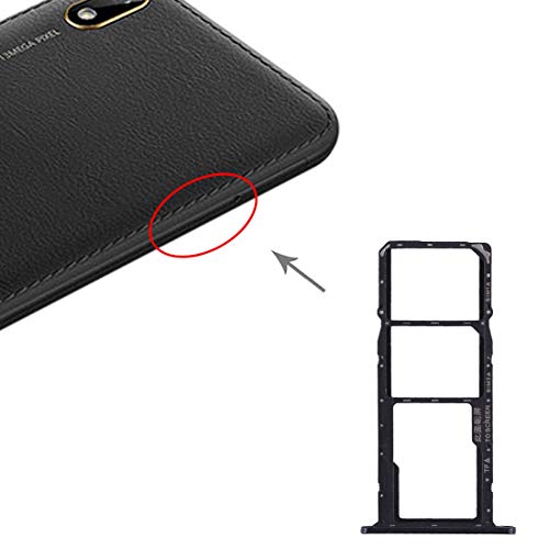 Carro bandeja negra ranura para tarjeta Nano Sim1 + SIM 2 + ranura para tarjeta Micro SD compatible con Huawei Y5 2019 Honor 8S AMN-LX1 AMN-LX2 AMN-LX3