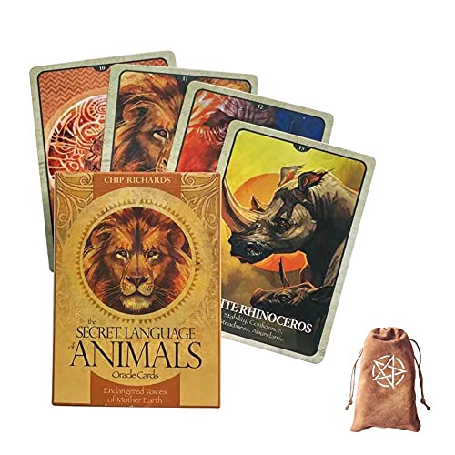 Cartas de Oráculo de Animales del Lenguaje Secreto,The Secret Language Animals Oracle Cards,with Bag,Party Game