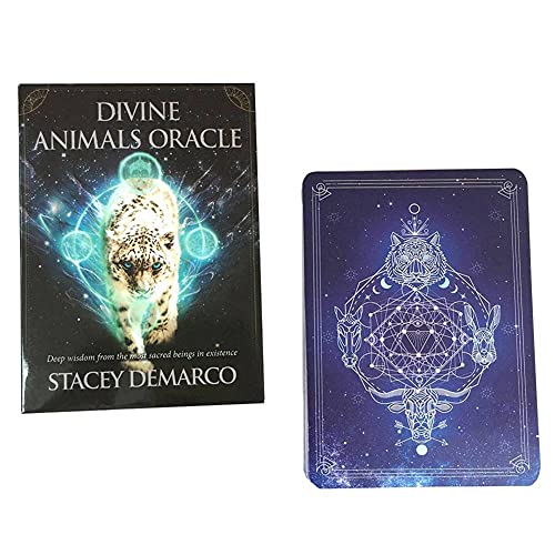 Cartas de Oráculo de Animales Divinos,Divine Animals Oracle Cards,with Bag,Party Game