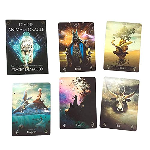 Cartas de Oráculo de Animales Divinos,Divine Animals Oracle Cards,with Bag,Party Game