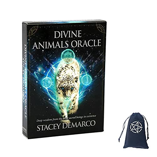 Cartas de Oráculo de Animales Divinos,Divine Animals Oracle Cards,with Bag,Party Game