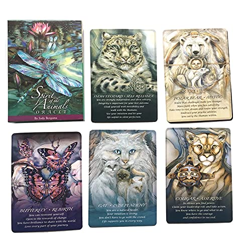 Cartas del Oráculo del Espíritu de los Animales,Spirit of The Animals Oracle Cards,with Bag,Party Game