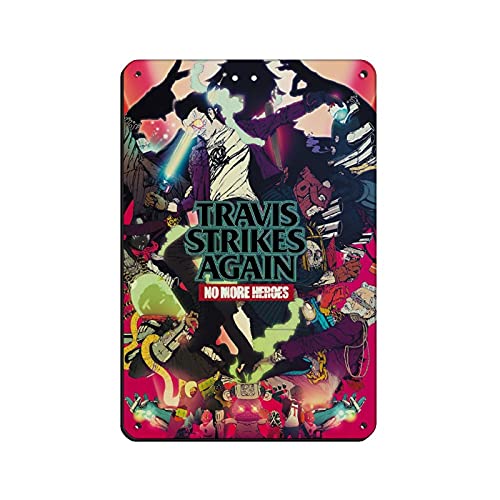 Cartel de juego Travis Strikes Again No More Heroes 2019 Retro Cartel de lata de metal Art Chic Art Retro Pintura de hierro Bar People Cave Cafe Familiar Garage Poster Decoración de pared 20 x 30 cm